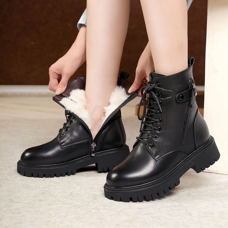 New British-style Thickened Insulated And Fleece-lined Womens Dr Martens Boots